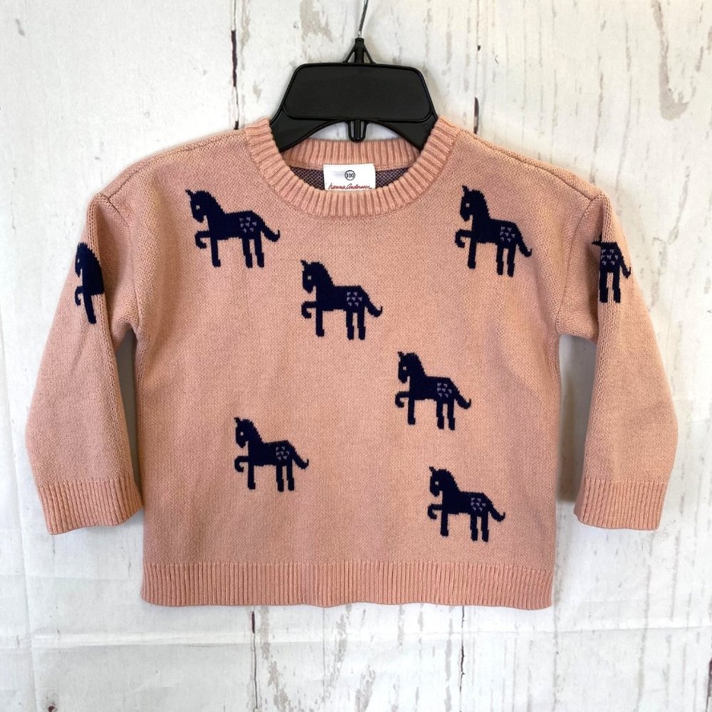Hanna Andersson Crew Neck Pullover Sweater Unicorn Size 100 US 4 Dusty Pink